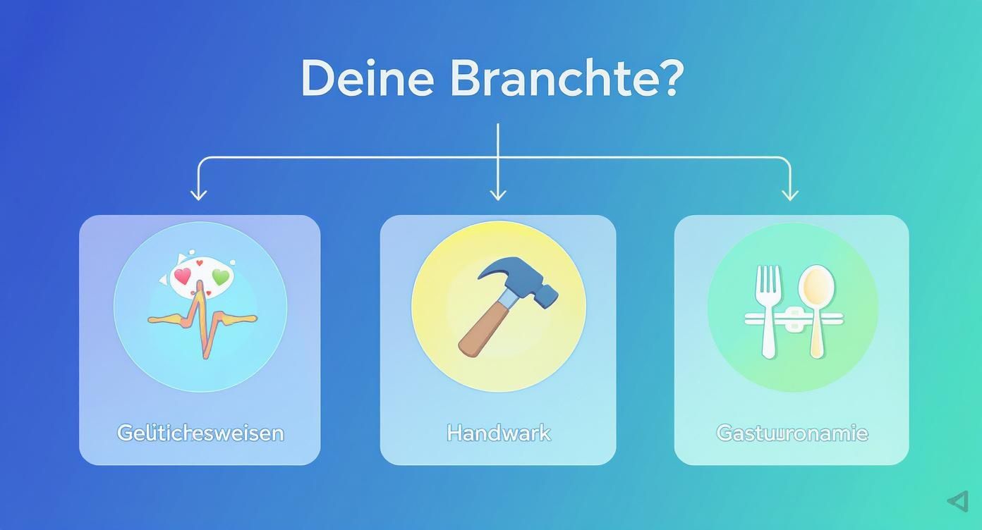 Een beslisboom die de voordelen visualiseert van software voor implementatieplanning voor de gezondheidszorg, de ambachtelijke sector en de horeca.