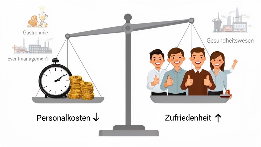 Libra shows: Reduced personnel costs in catering and event management through smart planning increase satisfaction, especially in the healthcare sector.