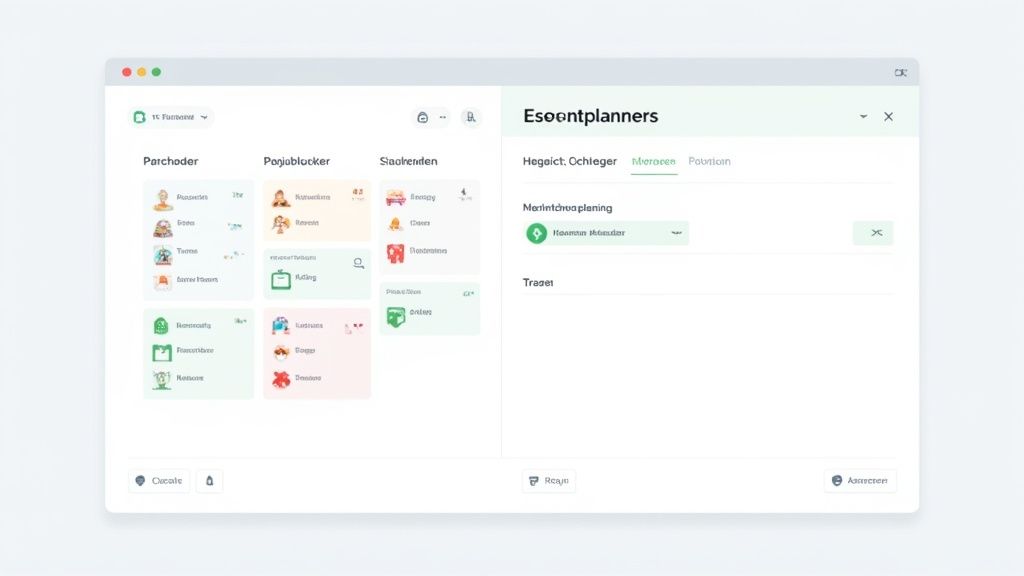 Dashboard of a deployment planning software with categories for Parochader, Pagiablokker and Staalverden as well as an appointment overview